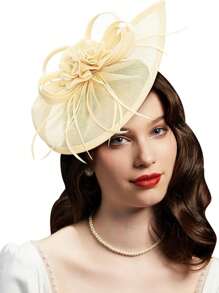 1 Stück fächerförmiger Tee-Party Fascinator Hut für Frauen, Kentucky Kopfbedeckung Derby Pillbox Kirchenhut für Cocktail Hochzeit, Haaraccessoires, kleine Hüte, Mini Fascinator, Mini Mütze
