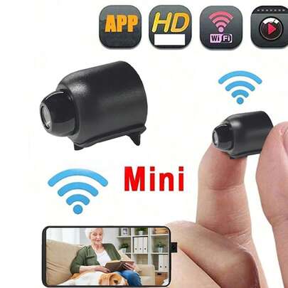 迷你无线WiFi安防摄像头，支持远程连接，放置方便，提供高清720P视频质量，操作简便（产品不含电池，需要持续USB供电，高清720P，购买前请仔细阅读产品说明！）