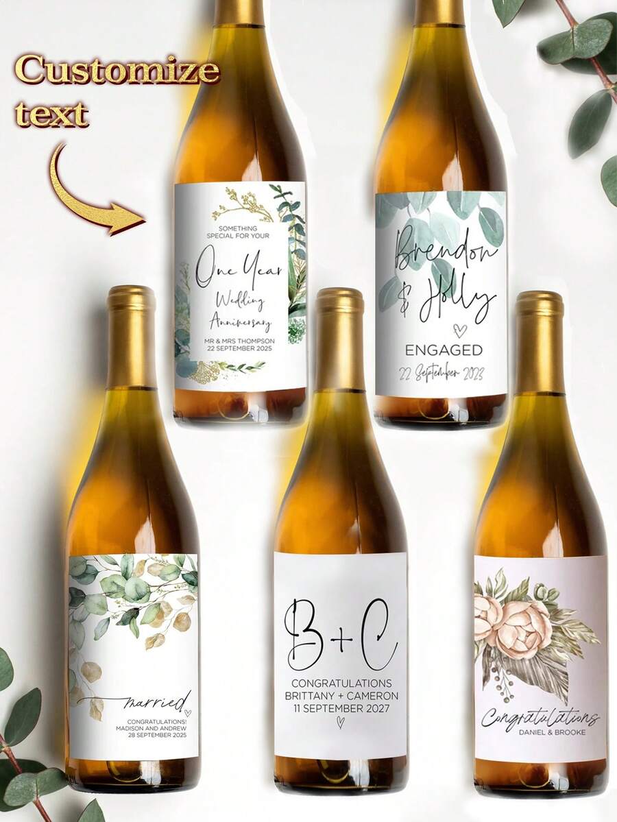 Custom Personalized Stickers And Personalized Logos Stickers For Parties, Birthdays, Christenings, Weddings Wine Bottle Stickers Design Your Own Stickers Personalized Stickers - Multicolor - View 1