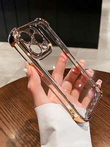 Funda para teléfono Funda para teléfono transparente suave y dorada galvanizada de lujo, compatible con funda para phone 16Pro Max/16/16 Pro/16 Plus, 15/15 Pro Max/15 Pro/15 Plus, 11/12/13/14 Pro Max, XS/11 Pro/11 Pro Max, 12 Pro/12 Pro Max, 13 Pro/13 Pro Max, - Negro - Ver 10