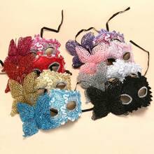1pc Party Masquerade Mask, Elegant Graphic Design, Fashionable & Sexy, Easy To Wear, Portable Side Butterfly Mask