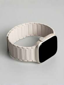 1条男女通用硅胶磁吸表带，兼容表带，兼容 Series 38mm、40mm、41mm、42mm、44mm、45mm、46mm、49mm - Series Ultra/11/10/9/SE/8/7/6/5/4/3/2/1 - 星光色 - 查看 1