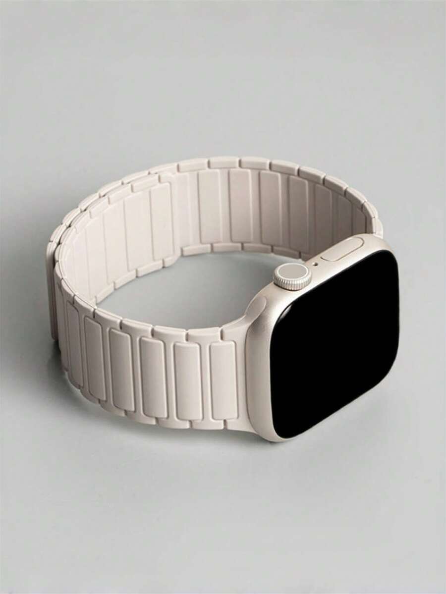 1条男女通用硅胶磁吸表带，兼容表带，兼容 Series 38mm、40mm、41mm、42mm、44mm、45mm、46mm、49mm - Series Ultra/11/10/9/SE/8/7/6/5/4/3/2/1 - 星光色 - 查看 1