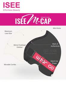 ISEE M-Cap Wear Go 深波浪 9x6 预漂白细结预剪高清蕾丝无胶假发 深卷蕾丝前假发 真人发预拔毛 女士无胶假发 16-26 英寸 - SNatural - 查看 9