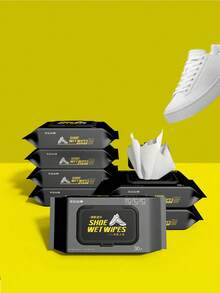 鞋清潔濕巾-白鞋污漬去除劑,運動鞋清潔劑,全方位清潔,適用於皮革,帆布,針織,網眼,橡膠等。