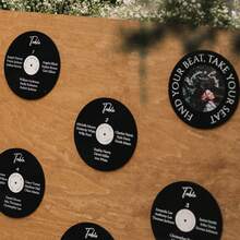 Customize Vinyl Record Wedding Table Numbers And Seating Chart Decorations, Retro Wedding Party Table Decor, Personalized Music Wedding Find Your Seat - Multicolor - View 6