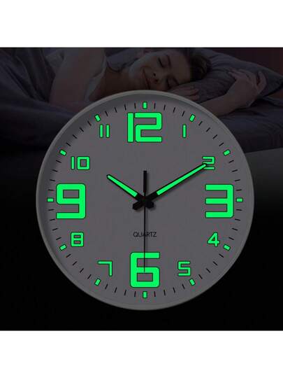 Glow In The Dark Wand Clock, Creative Silent Living Room Bedroom, Home Kitchen, Office Easter Friend "10" 12 "(No Battery) (Needs To Absorb Enough Verlichting Energy Shine)
