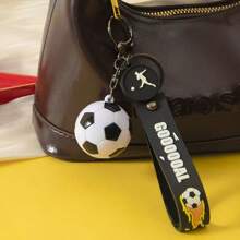 1pc Creative & Fashionable Football Shaped Keychain, Unisex Street Style Accessory, Suitable As Surprise Gift For Colleagues, Friends, Partner, Sports Fan Memorabilia