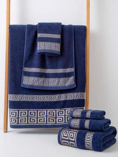 منشفة حمام قياس 70*140 سم، بنمط مربعات جاكارد بسيط وخفيف باللون الأزرق للبالغين للاستخدام في السباحة والاستحمام، أو منشفة يد قياس 34*74 سم، مناديل قياس 34*34 سم، سريعة الجفاف وماصة ناعمة للاستخدام في الحمام والمطبخ والسفر والهدايا والنوادي والشاطئ والفنادق وصالونات التجميل وممارسة الرياضة والمنزل