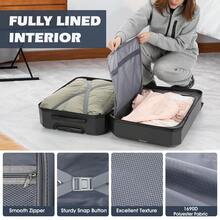 OYAJIA Lightweight Luggage With Spinner Wheels, 4-Piece Suitcase ABS+PC Hardside Luggage Set With TSA Lock