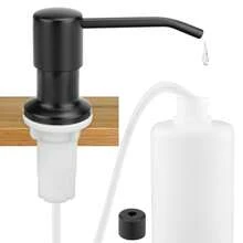 Kitchen Black Sink Soap Dispenser, 360 Degree Rotating Pump With 1.2-Meter Tube - Black - View 2