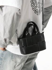 peach tree 男士斜挎包、单肩包、小方包、手提包、商务PU防水翻盖包、钱包、商务收纳包，适合商务旅行、存放洗漱用品、工具，大容量，防水背包，节日情人节适用