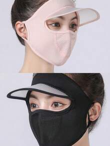 5 件装轻薄透气防晒面罩，带遮阳帽，适合女士，夏季可洗全脸遮光罩