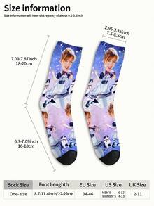 1 Pair Custom Face Socks, Custom Photo Sock, Custom Printed Socks, Personalized Funny Face Socks, Custom Picture Socks, Put Any Face On The Socks, Anniversary Gift, Valentine Gift, Birthday Gift, Wedding Gift - Multicolor - View 2