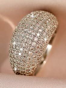 1pc Ins Style Luxury Big Oval Zirconia Rings For Women Engagement Weddings Ring Jewelry Luxury Dresses