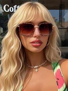 1/2pairs Women Multicolor Leopard Copper Geometric Full Frame Delicate Vintage Business Casual Women Fashion Eyeglasses For Office Outfit,Vacation Outfits,Family Outings,Appointment Outfits Accessories For Summer Beach Vacation,Outdoor,Travel - Multicolor - View 4