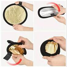 五合一圆形反光板可折叠摄影补光灯电池散光器配件多片式户外摄影背景道具