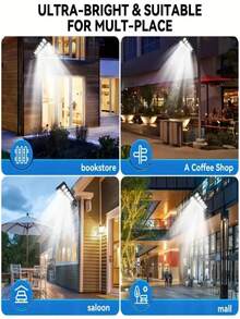 A Solar Garden Floodlight Wall-Mounted Street Light With 504 Lamp Beads,4200mah,Featuring A Human Body Induction Function. It Is Semi-Embedded For Installation, Has Three Modes, And Uses A Rechargeable Lithium-Ion Battery For Outdoor Lighting. It Is Suitable For Gardens, Walls, Garages, And Porches. - Installation Accessories And A Remote Control Are Included. - Đèn LED 504 - Xem 6