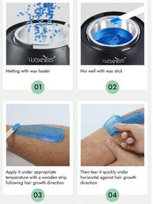 WAXKISS 300克优质硬蜡珠，适合所有毛发类型 - 无痛脱毛，适合敏感肌肤、比基尼、面部、眉毛和腋下，适合在家脱毛 - 彩色 - 查看 9