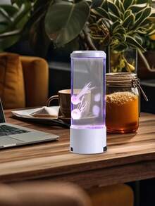 1pc Jellyfish Lamp, Mesmerizing Lava Lamp, Jellyfish Table Lamp, Mood Light, Color Changing Light, Bedside Lamp, LED Night Light, Lava Lamp - USB Powered, 7-Color Jellyfish Ambient Reading Lamp, Suitable For Bedroom, Living Room, Dining Room, Study, Library Lighting, Birthday, Holiday Gift - Jellyfish Light - View 5