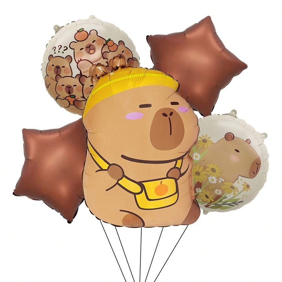 1/5 Peças Balões de Folha de Capivara, Decoração de Festa de Aniversário, Festa de Verão, Festival, Festa de Despedida de Solteiro, Decoração de Casamento