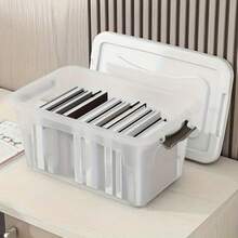 3 Packs Clear Stackable Storage Bins - Plastic Organizer Boxes With Handles For Home/Office - Space-Saving Design, Portable Easy-To-Carry Construction, Transparent Lightweight Containers For Closet, Pantry, Desk, Craft Room, Toy Room, Laundry Room; Multi-Purpose Storage Solution For Seasonal Cleaning, Organization, Craft Supplies, Office Essentials, Paperwork, Small Parts, Accessories, Hobby Projects - Multicolor - View 5