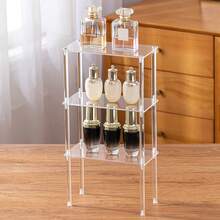 1pc Acrylic Multi-Layer Shelf Display Stand For Collectibles, Cosmetics, Perfume, Desktop Organizer - Clear - View 2