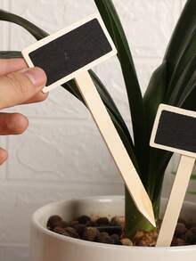 5/10/20 件 T 形花园黑板桩标志、留言板园艺苗圃花园桩、乡村风格落地式原木植物花卉蔬菜花店花卉价格标签，适用于盆栽、种子、香草、蔬菜、多肉植物 - 彩色 - 查看 8