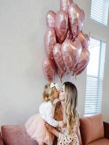 AFYPRTY 10/20pcs 18 Inch Light Pink Heart Aluminum Foil Balloon Suitable For Festive Party Room Decoration Supplies Mother's Day Valentine's Day Outdoor Event Planning Decorations, Back To School Valentine Day - Baby Pink - View 7