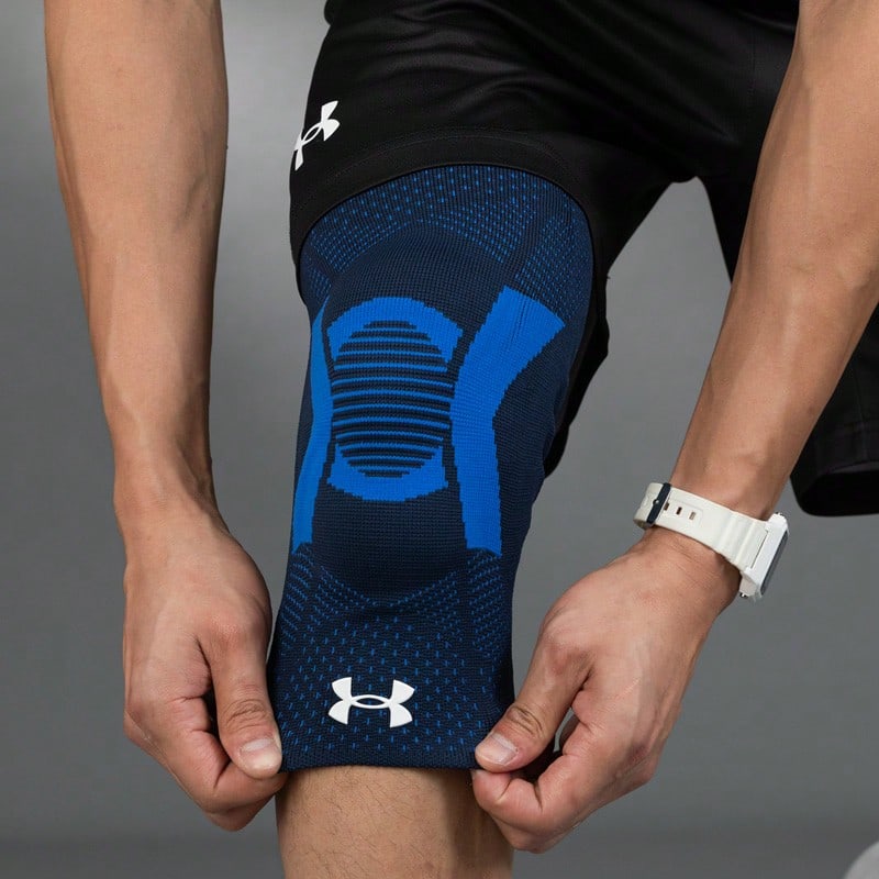 Under Armour Knee Protection Sleeve, Breathable Elastic Training Leg Sleeve 21620008-004 - Navy Blue - View 1