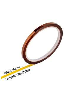 Nastro termoresistente, nastro isolante antistatico, nastro in film di poliimmide resistente alle alte temperature, adesivo senza residui, isolamento, resistenza alle alte temperature, nastro in oro elettrico, nastro termoresistente, adatto per la protezione dalla sublimazione termica di schede circuitali, cavi dati per telefoni cellulari e batterie (materiale PET, specifiche 10 mm x 33 metri, 22 mm x 33 metri) - Marrone - Visualizzare 17