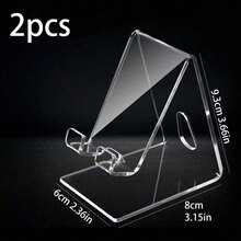 1pc Desktop Mobile Phone Stand Storage Rack Acrylic Decorative Ornaments Transparent (Please Remove The Film Upon Receipt Of The Goods For Use) - Clear - View 11