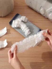 50/10 piezas Cubierta desechable contra el polvo, Bolsa encogible desechable, Envoltura de alimentos desechable, Bolsa de conservación de alimentos de uso múltiple, Cubierta de zapatos desechable, Envoltura de cocina desechable, Envoltura encogible elástica para alimentos refrigerados, Adecuado para accesorios de cocina