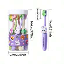 8 pièces Brosse à dents pour enfants à motif animal, soies souples pour la protection des gencives, convient aux nourrissons et aux tout-petits, décorations interchangeables de têtes d'animaux