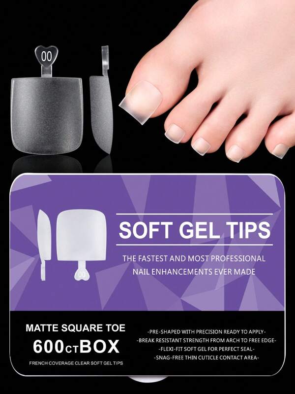 600 piezas de uñas postizas cuadradas transparentes talla grande largas y anchas, con cubierta total mate y con forma predefinida para un fácil ajuste, ideales para decorar las uñas rotas de mujeres y hombres
