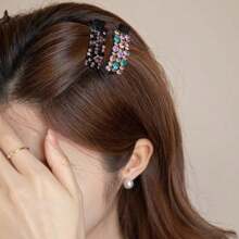 1/4/6Pcs Colorful Rhinestone Bangs Side Clips – Light Luxury Hair Clips For Women & Teens | Fashionable Duckbill & Ponytail Clips With Dazzling Diamonds | Exquisite Headwear For Daily Wear, Parties, Bathroom, Bedroom, Living Room​ Back To School