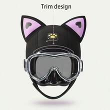 女士户外潜水/冲浪头套、防晒面罩、遮阳、弹性粘贴泳帽