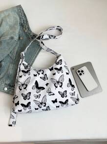 Dot Minimalist Canvas Tote Bag, New Butterfly Shoulder Crossbody Bag