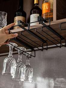 1pc Mounted Wine Glass Rack, Hanging Goblet Glass Holder For Wine Cabinet - Multicolor - View 3