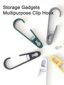 2pcs Large Laundry Clothes Clip Towel Clip, Multi-Purpose Clothes Clip Hook, Sturdy Plastic Clothes Hanger. The S Hook Is Suitable For Clothing Stores, Home Offices, Workshops, And Clothespins. Bathroom Hanging Clip, Storage Clip, Curtain Clip, Balcony Drying Clip. Bathroom Storage And Organization. - Multicolor - View 7