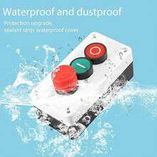 Panel pulsador industrial 3 botones Arranque Parada Emergencia, ampliamente utilizado en espacios industriales, comerciales y domésticos - Blanco - Ver 4