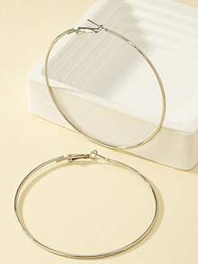1 Pair Stainless Steel Exaggerated Large C-Shape Hoop Earrings For Women