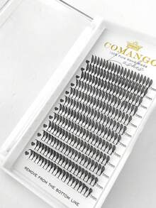 CoMango 240Fans C/D 漫画尖头睫毛扇 预制尖头睫毛嫁接 单根/混合 8-15mm 适用于动漫睫毛妆容 睫毛簇、睫毛束、单根睫毛、假睫毛 - 卡其色 - 查看 8