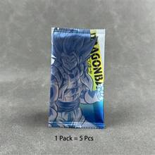bandai 1 Paquete/5 Piezas Tarjetas de Goku hijo, Vegeta Saiyajin, Cartas raras de colección de intercambio TCG de Anime de Batalla como regalo y juguete