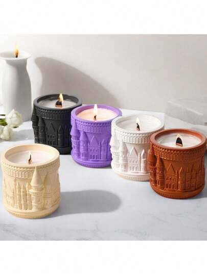 1PC Roman Castle/Church Silicone Mold - Architectural Relief For Scented Candles, Cement Cups & Gypsum Planters