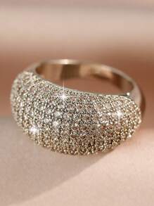 1pc Ins Style Luxury Big Oval Zirconia Rings For Women Engagement Weddings Ring Jewelry Luxury Dresses