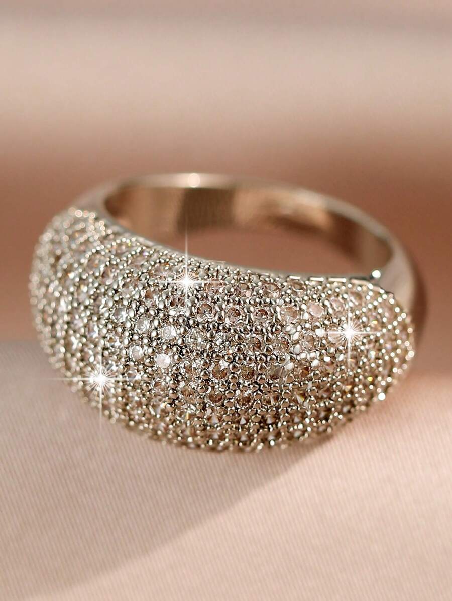 1pc Ins Style Luxury Big Oval Zirconia Rings For Women Engagement Weddings Ring Jewelry Luxury Dresses