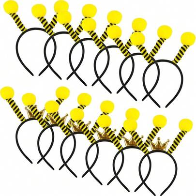 Diademas con antenas de abeja adorables, 6/12 piezas | Coronas y aros para el cabello con tentáculos de abeja | Para disfraces de fiestas y accesorios de cosplay