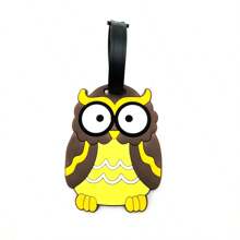 1pc/3pcs Cartoon Cat/Owl Luggage Tag Pendant, Unisex Travel Airplane ID Card Anti-Loss Name Tag