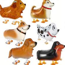 6pcs Walking Dog Themed Aluminum Foil Balloons, Including Dachshund, Corgi, Poodle, Shepherd Dog Shapes, Suitable For Birthday Party, Pet Party, Theme Party, Graduation, Farm Decoration, Mother's Day And Other Occasions
